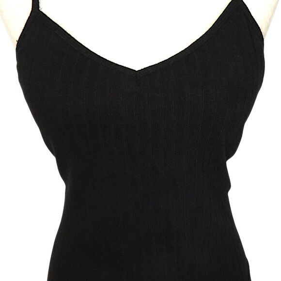 OGL Black Soft Stretchy Ribbed Knit V Neck Brami Tank Size 2XL 18 - Picture 2 of 9